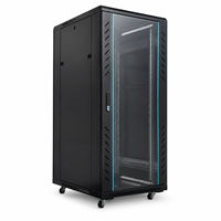 Armoire serveur de centre de données 22U 1200x600x600mm, rack réseau sur pied avec porte vitrée verrouillable et plateau pour ventilateurs