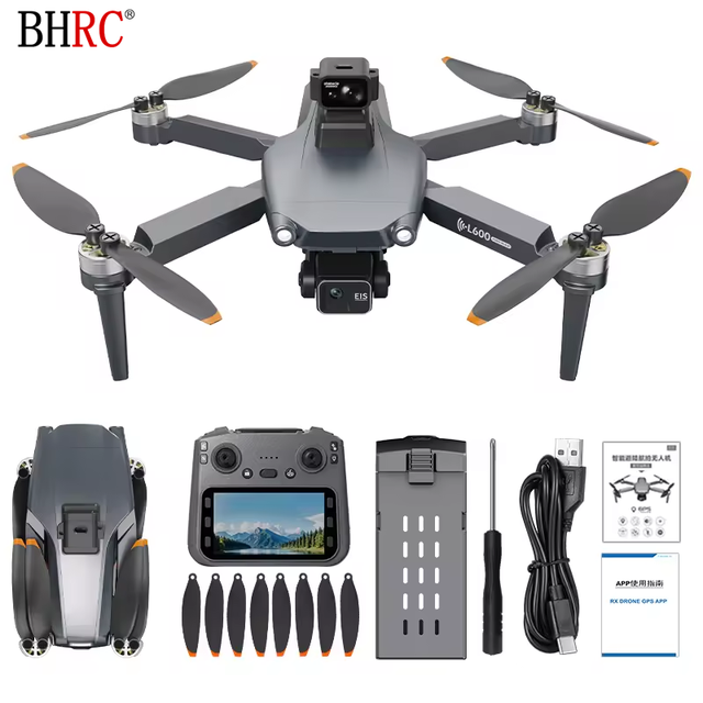 L600 PRO MAX Real-time Image Transmission GPS Mini Quadcopter 4K Adjustable Camera Remote Control GPS Drone with Screen