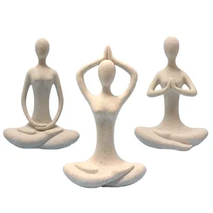 Оптовые продажи тонкий фигурки-Высококачественный дешевый набор для йоги, полимерные поделки, домашний декор, Йога, тонкая женщина, полимерная статуэтка, статуэтка, в наличии