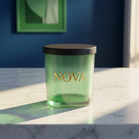 Vases à bougies de luxe personnalisés, pots en verre uniques, pots à bougies vides de 8 oz et 10 oz avec couvercles et boîtes personnalisées, pot à bougie en verre