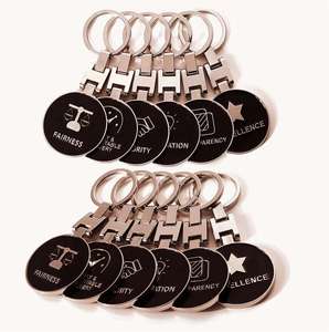 Porte-clés en métal personnalisé avec logo de <span class=keywords><strong>voiture</strong></span>, double face, boucle en H, logo de marque automobile, porte-clés, chaîne, pendentif - Product Image 3