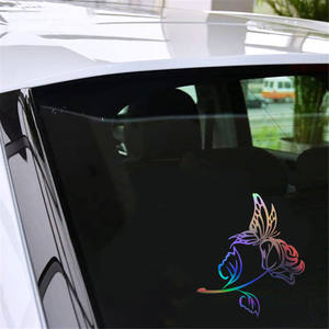 Autocollant de lettres roses florales, en vinyle, 24 pièces, décor mural pour fenêtre de voiture, adhésif cadeau découpé - Product Image 1