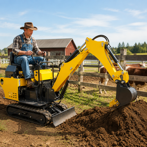 Mini Excavadora Multiusos de 1 Tonelada con Cabina, Aire Acondicionado, Orugas de Goma, Certificación CE, Excavadora Compacta - Product Image 1