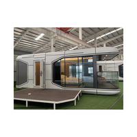 Maison capsule de luxe préfabriquée portable 20 pieds 40 pieds minuscule cabine maison capsule 1 ou 2 chambres avec cuisine