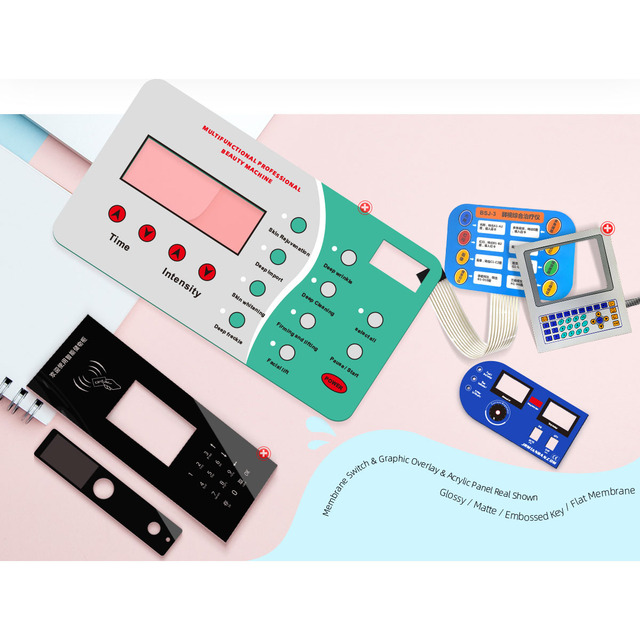 Custom Digital Printing Die-Cutting Polycarbonate Front Panel for Membrane Keyboard Remote Controller Waterproof Dust Resistant