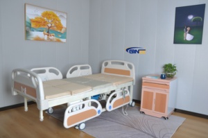 เตียงผู้ป่วยสำหรับใช้ในบ้านและโรงพยาบาล Ginee Medical รุ่น Heavy Duty โครงเหล็กเชื่อมด้วยระบบหุ่นยนต์ เคลือบ<span class=keywords><strong>ผง</strong></span>ป้องกันไฟฟ้าสถิต ล้อเบรกแบบเงียบ - Product Image 3