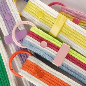 Porte-clés en toile style coréen INS, décoration suspendue pour sac de voyage, avec cartes de bagages et rubans multicolores, pour mini patch - Product Image 4