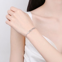 Bracelet à breloques chaton mignon en argent sterling 925, bracelet fin à chaîne animale pour femme