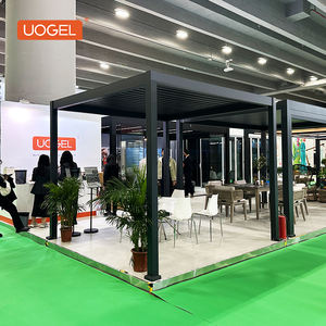 UOGEL M2-S, Kit atap Pergola tahan air bioklisatik, eksterior Aluminium Louvered Gazebo 3x3 3x4 Bingkai berlapis bubuk naungan matahari - Product Image 2