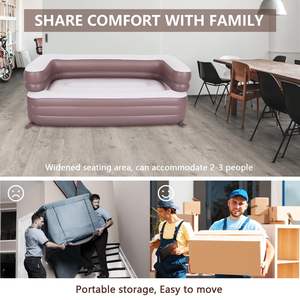 Открытый двойной надувной диван-кровать роскошный Флокированный ПВХ матрас для взрослых пляж Кемпинг водонепроницаемый износостойкий надувной диван - Product Image 5