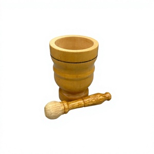 Juego de Mortero y Pilón de Madera Artesanal, Duradero y Ecológico, Molinillo Manual de Hierbas y Especias, Tazón de Madera de Grado Alimenticio con Pilón a Juego - Product Image 1