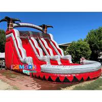 Toboggan aquatique gonflable double piste en marbre rouge, taille personnalisable, qualité commerciale, pour piscine