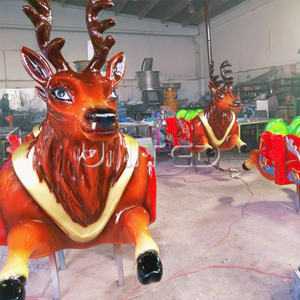 Nuevo diseno juego mecanico atraccion de Navidad fabricante fibra vidrio Reno y trineo atraccion autocontrol Navidad en venta - Product Image 5