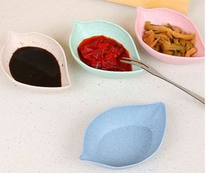 <b>Sauce</b> Dishes Wheat Straw Leaves Shape Mini Appetizer Plates for Vinegar Soy <b>Sauce</b> Seasoning - Product Image 4