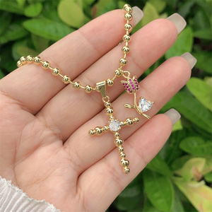 Réglable hommes/femmes tenue quotidienne mode pendentif collier classique Simple diamant Zirconium croix <span class=keywords><strong>combinaison</strong></span> religieux - Product Image 4