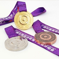 Trofeos de Metal de Aleación de Zinc 3D para Maratón, Medallas Deportivas Personalizadas, Diseño de Fabricante, Electrochapadas con UV, Venta al Por Mayor