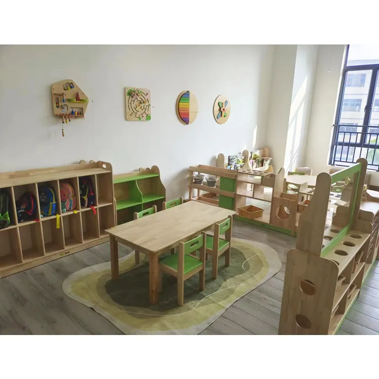 Kindertag stätte Kinder Kindergarten Vorschule Möbel Sets Kindergarten Holz Montessori Möbel Tische Stühle Set