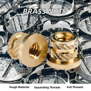 Metric Thread Brass Slotted Industrial Expansion Nuts with Flat Head for Industrial Use - Product Image 2