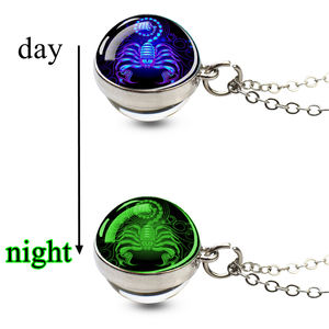 Burç kolye yeni tasarım aydınlık 20MM cam küre kolye takı erkekler kadınlar 12 takımyıldızları kolye - Product Image 3