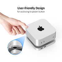Docking Station Mac Mini M6 M4 Pro USB4 40Gbps, Enclosure SSD M.2 NVMe, Hub USB-A, Jack Audio 3.5mm, Kompatibel dengan Thunderbolt 4 & 5