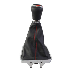 Poignée de levier de vitesse en cuir rouge et bleu pour Volkswagen Tiguan 2007-2011, 5 ou 6 vitesses, ergonomique - Product Image 3