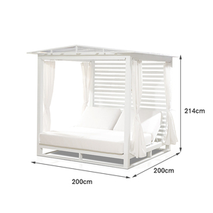 <span class=keywords><strong>Lettini</strong></span> Prendisole <span class=keywords><strong>per</strong></span> Hotel e Piscina, Doppio Lettino da <span class=keywords><strong>Spiaggia</strong></span> in Alluminio con Letto Estraibile, Arredo <span class=keywords><strong>per</strong></span> Esterni - Product Image 3