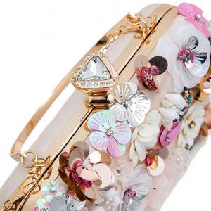 Bolso de Mano de Cristal con Forma de Rosa para Fiesta de Graduación, Bolso de Mano Brillante con Purpurina, Bolso de Mano de Cristal - Product Image 3