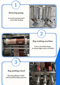 Machine d'emballage de haute qualité pour sachets irréguliers multi-voies scellés sur quatre côtés, pour échantillons de shampoing, crème pour le visage, lotion, liquides et pâtes - Product Image 3