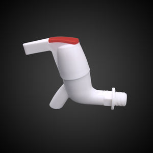 Robinet de cuisine en plastique à poignée en L, nouveau design, installation facile, blanc, en PP et ABS - Product Image 1