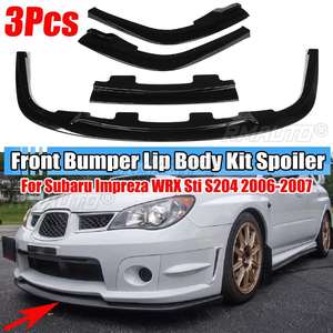 S204 Car Front Bumper Spoiler Lip Chin Body Kits <b>Splitter</b> for Subaru Impreza WRX Sti S204 2006-2007 Front Bumper Lip Spoiler - Product Image 1