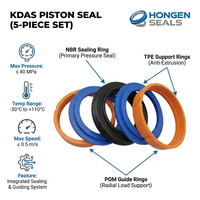 Joint d'étanchéité compact pour piston KDAS DAS TPM, lot de 5, pour vérins hydrauliques, haute pression, résistant aux acides et aux alcalis, NBR POM