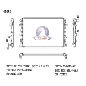 Radiador Personalizable de PA66 GF30 para Skoda Fabia Scala Kamiq <span class=keywords><strong>Ibiza</strong></span> <span class=keywords><strong>2017</strong></span>- Accesorios 606723 2Q0121253K 2Q0121253A 2Q0121253L - Product Image 2