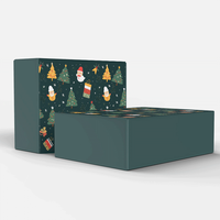 Mehrteilige Weihnachts-Schokoladen-Geschenkbox mit CMYK-Druck Lebensmittelechte Grüne Papier-Versandbox für die Feiertage