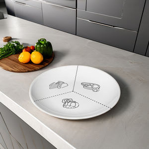 Plato de plástico ecológico para porciones de diabetes con secciones divididas para una alimentación saludable y dieta bariátrica Dieta macro - Product Image 6