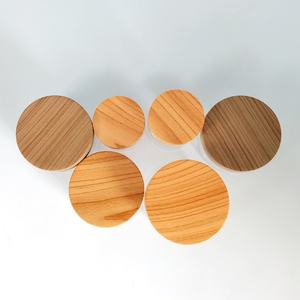 Bocaux cosmétiques naturels 250g 250ml en plastique PET transparent givré avec couvercles en bois de bambou - Product Image 2