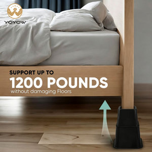 Stackable Plastic Furniture <b>Bed</b> Risers Multi Optional Lifting Heights Anti Slip Bottom <b>Pad</b> Heavy Load Bearing Design For Bedroom - Product Image 1