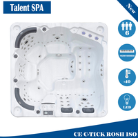 Baignoires d'extérieur de luxe en acrylique pour 6 personnes, grande baignoire de jardin, bain à remous, spa, bain hydromassant
