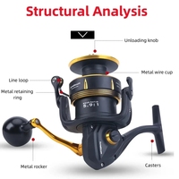 Lurekiller 35kg Max Drag Metal Spinning Reel SW6000H SW10000H Saltwater Surf Casting 550g 5.8:1 Heavy Duty