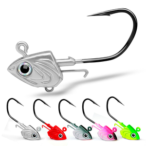 Hameçon de pêche jighead avec tête plombée 30g 35g 45g pour leurres souples et swimbaits, à double œillet - Product Image 1