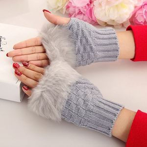 Gants pour femmes élégants, chauffe-mains d'hiver, mitaines en fausse laine tricotées au crochet, gants chauds sans doigts pour femmes - Product Image 4