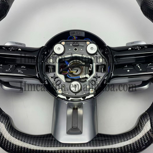 พวงมาลัยหุ้มหนังคาร์บอนไฟเบอร์แบบมีรูพรุนสำหรับพวงมาลัยเมอร์เซเดสเบนซ์ W177 W213 W204 C257 - Product Image 2