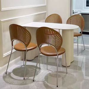 Nordic Style Shell <b>Backrest</b> Chair Solid Wood Modern Dining Chair For Dining Room - Product Image 4