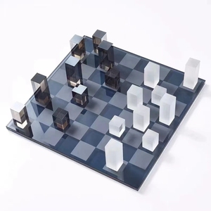 Jeu de société <span class=keywords><strong>Tic</strong></span> <span class=keywords><strong>Tac</strong></span> Toe en cristal noir carré Art Déco pour anniversaire Enfants Famille - Product Image 1