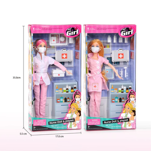 Ensemble de jeu d'infirmière en plastique solide pour filles, ensemble de poupée de bébé à <span class=keywords><strong>corps</strong></span> <span class=keywords><strong>dur</strong></span>, poupée à la mode - Product Image 1