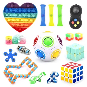 Mükemmel hizmet JYTZ0098 toptan duyusal stres oyuncakları seti gökkuşağı her türlü renk değiştirme Needo stres oyuncakları