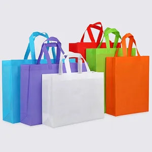 Sacos não tecido promocionais reycled saco de compras não tecido com logotipo personalizado