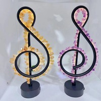 Lumière LED en cristal de haute qualité en forme de note musicale, sculptée, pour la guérison, ornement, cadeau d'affaires, décoration