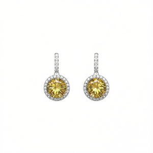 Boucles d'oreilles pendantes en citrine, argent 925, cristal naturel, sertissage clos, bijoux classiques pour femmes, à porter au quotidien - Product Image 1