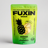 Sachet d'emballage alimentaire personnalisé en plastique composite imprimé avec fermeture éclair, pour fruits secs, chips et snacks