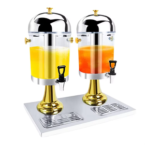 LIYUNDA 2 * 8L Commercial Summer Half Gold Froid Machine à <span class=keywords><strong>jus</strong></span> <span class=keywords><strong>de</strong></span> fruits <span class=keywords><strong>Distributeur</strong></span> <span class=keywords><strong>de</strong></span> boissons froides <span class=keywords><strong>Distributeur</strong></span> <span class=keywords><strong>de</strong></span> <span class=keywords><strong>jus</strong></span> en acier inoxydable - Product Image 1